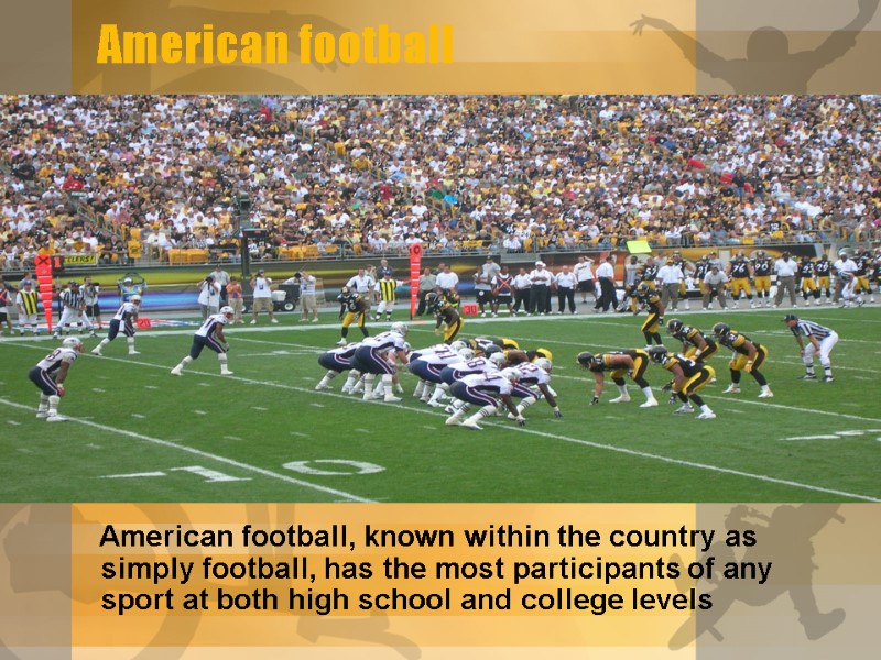 American football     American football, known within the country as simply